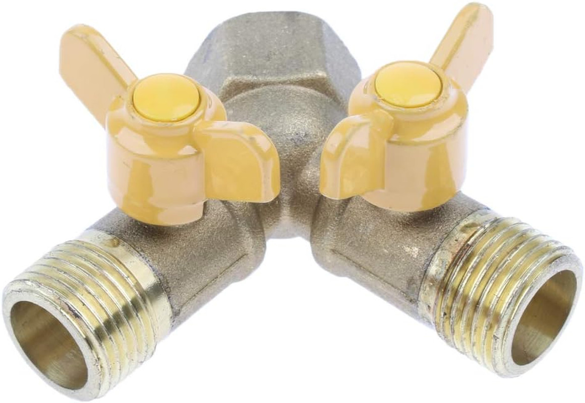 1 Pc Brass Two Way Natural Gas Pipe Splitter Connector Piece Adapter Valve