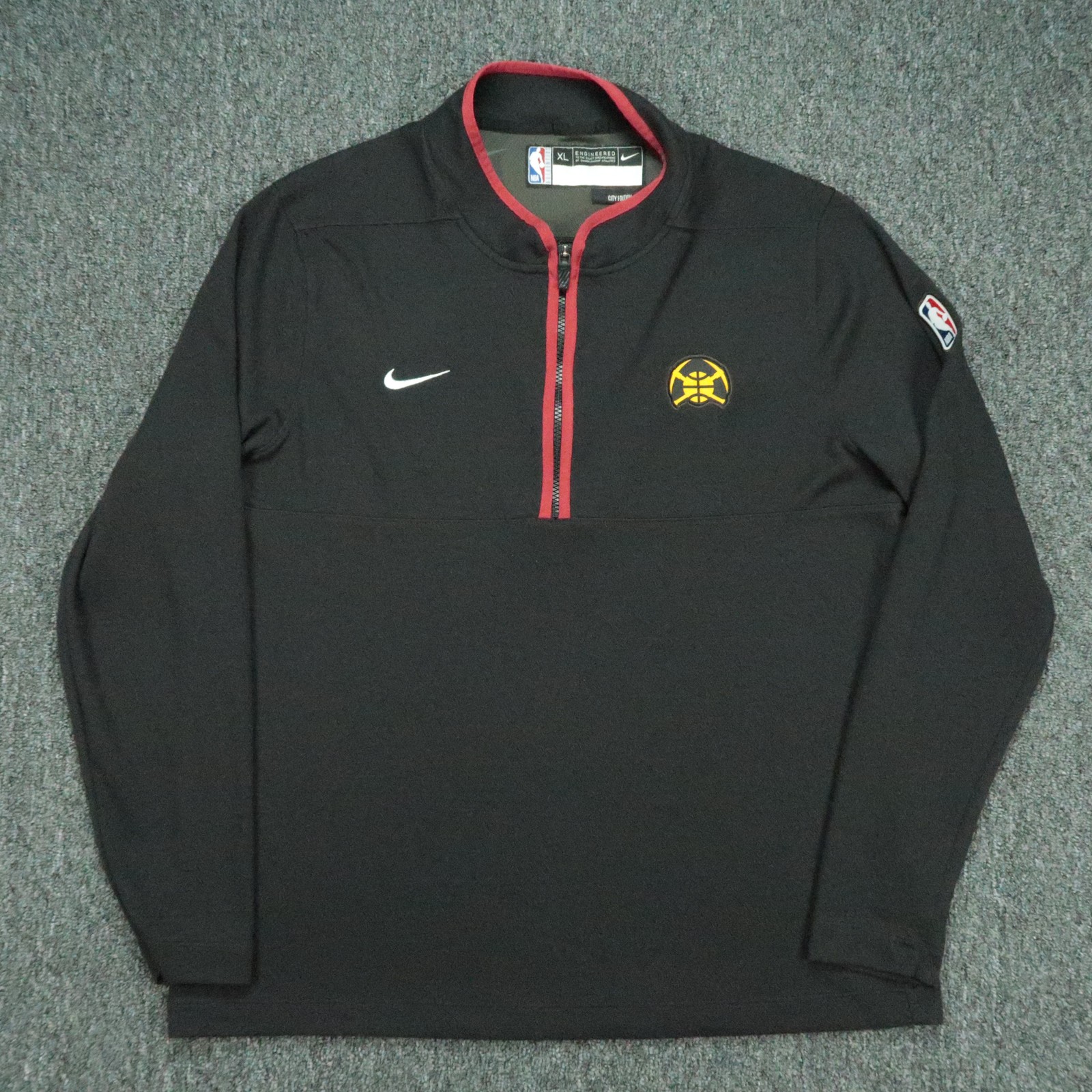Denver Nuggets Pullover Mens XL Black Nike City Edition Quarter Zip Athletic