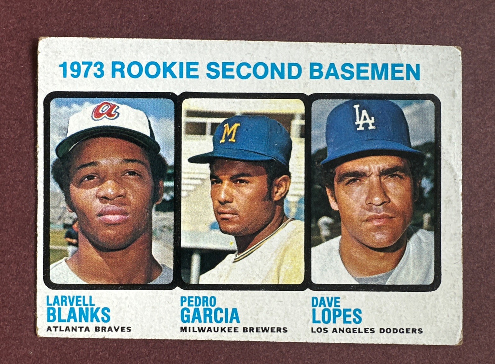 1973 Topps - Davey Lopes, Larvell Blanks, Pedro Garcia #609 (RC) VG Creased 1973 Topps - Davey Lopes, Larvell Blanks, Pedro Garcia #609 (RC) VG Creased