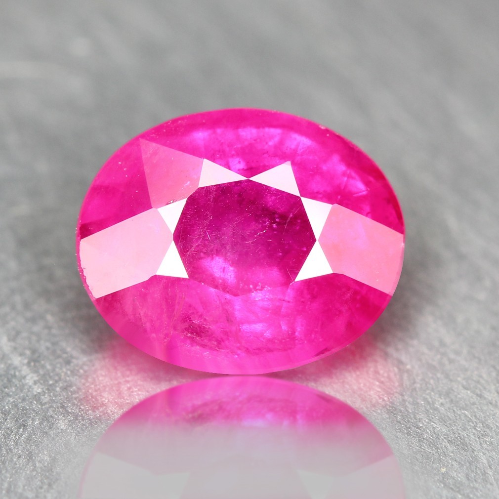 1.79 CT 7X6 MM OVAL SHAPE, DAZZLING HUGE FIRE UNHEATED RUBELLITE TOURMALINE