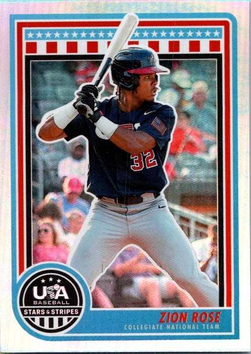 Zion Rose 2025 Panini USA Stars & Stripes Baseball RC Base Card 