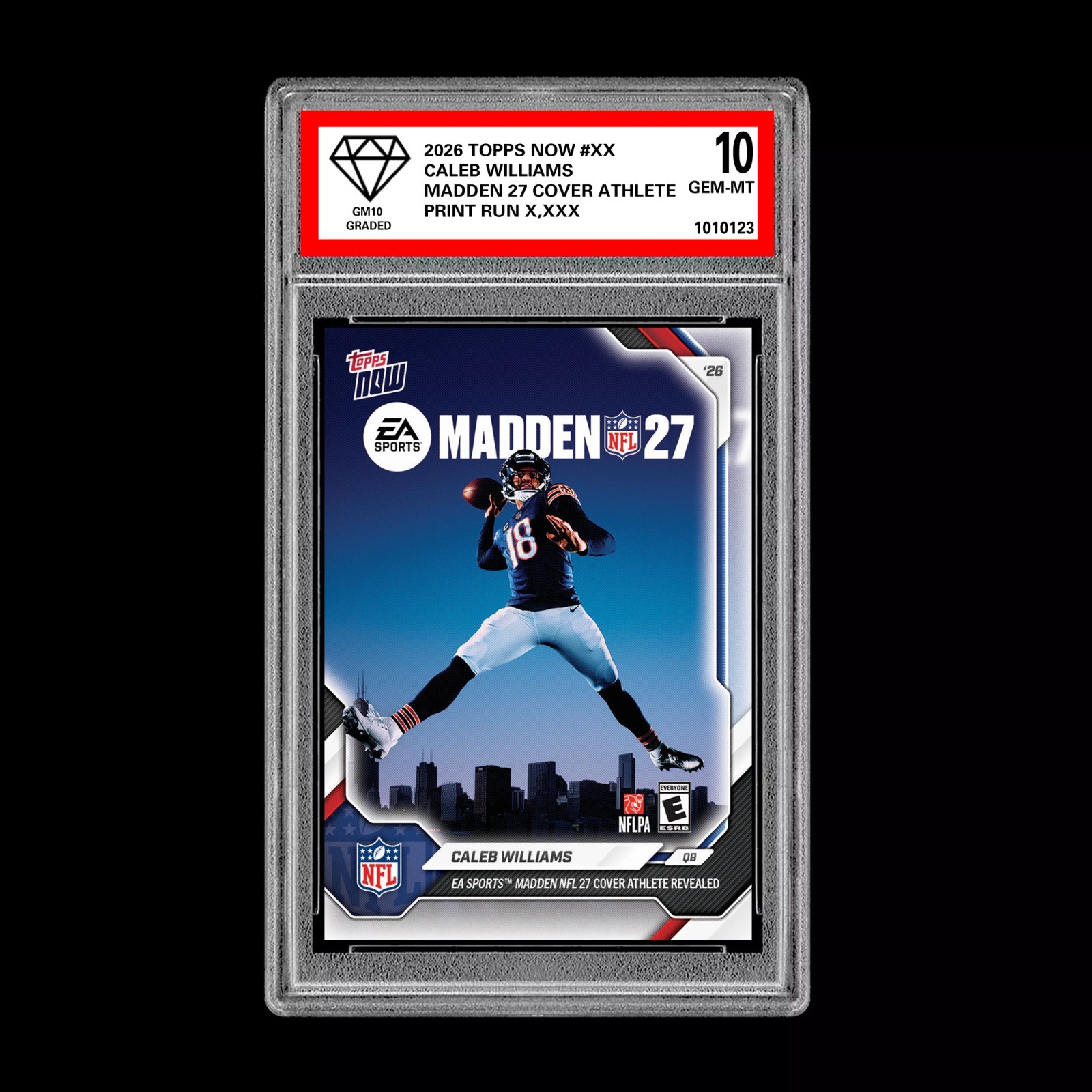 Graded 10 2026 Topps Now Caleb Williams Madden Cover  Bears 