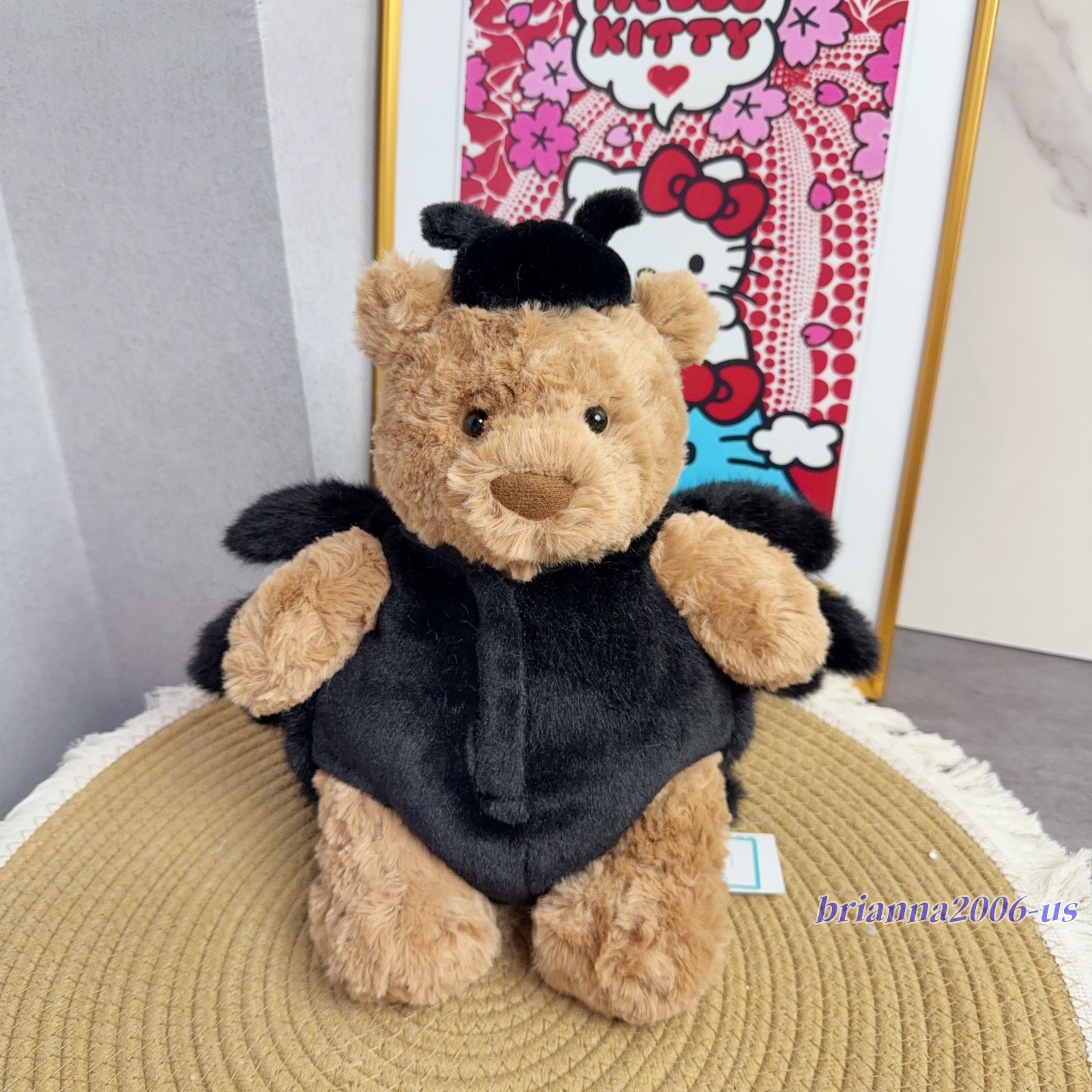 Jellycat black Bartholomew Bear Spider Small animal plush toys 11in