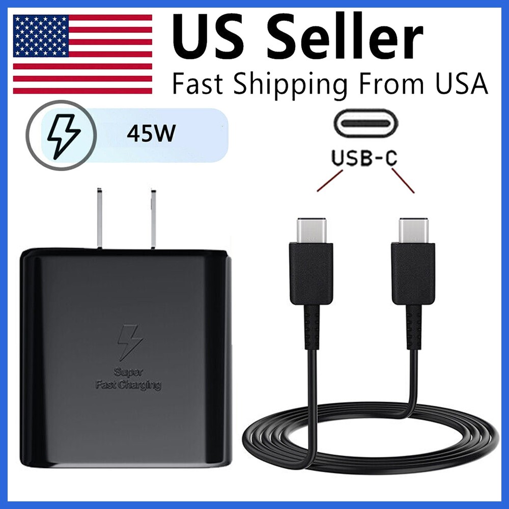 45W Super Fast Wall Charger+6ft Type USB C Cable For Samsung Galaxy S22 S21 S23