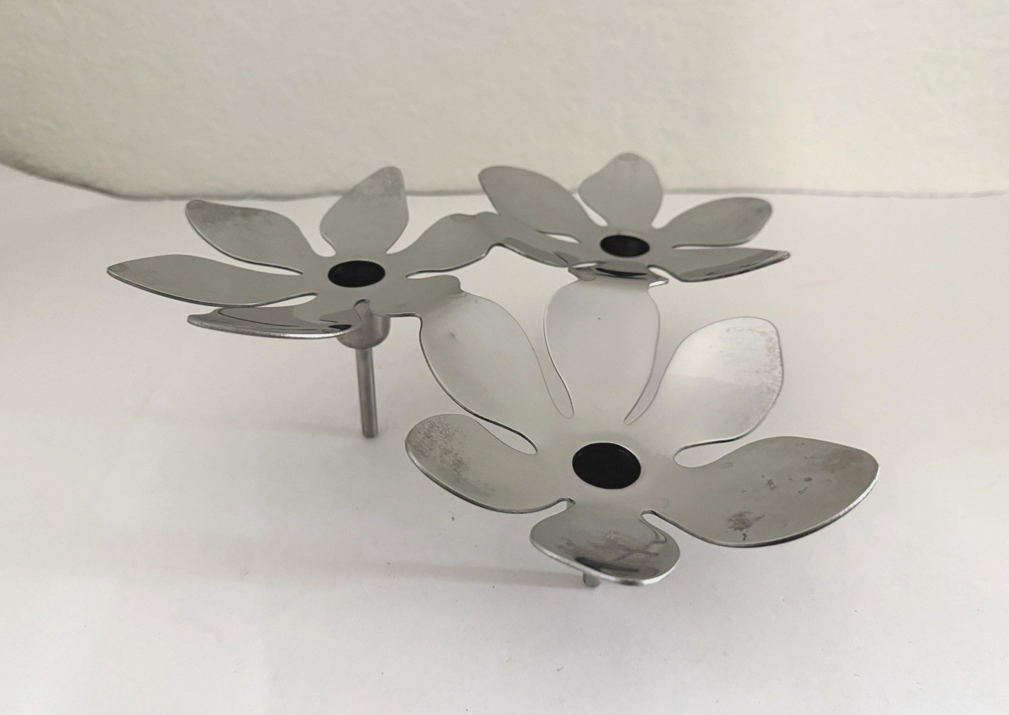 VTG IKEA Stockholm Monika Mulder Flower Candle Holder Stainless Steel 1541