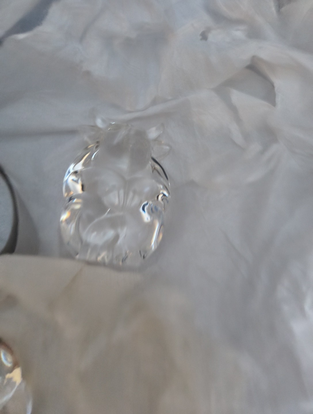 2 STEUBEN CRYSTAL BEAR + BULL FIGURAL HAND COOLERS SIGNED, NEW BOX RARE SET