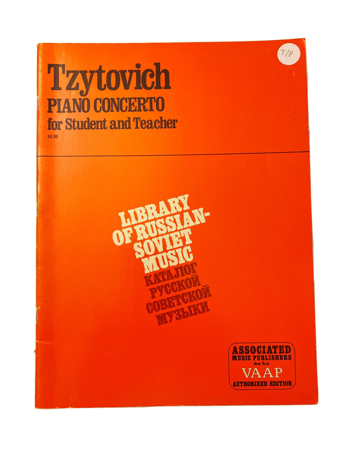 Tzytovich: Piano Concerto for Student & Teacher Book~Russian/Soviet Music~AMP