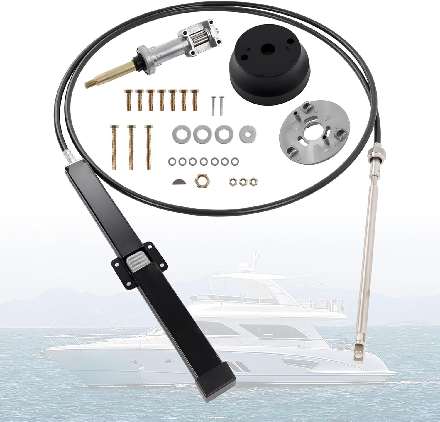 15 FT SS14115 Back Mount Steering Cable Kit For Seastar Teleflex Rack Steering 15 FT SS14115 Back Mount Steering Cable Kit For Seastar Teleflex Rack Steering