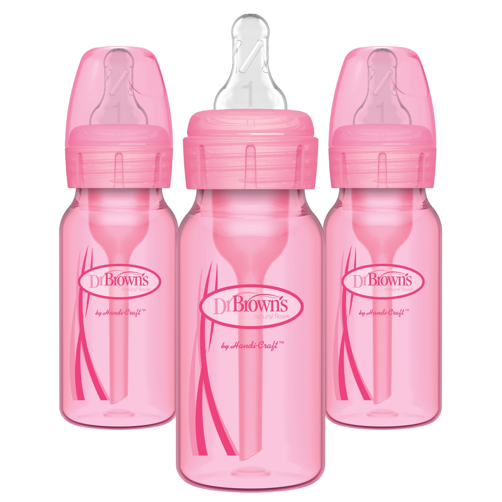 Dr Brown\'s Options Pink Baby Bottles 4 Ounce Pack of 3 BPA Free Colic Prevention Dr Brown\'s Options Pink Baby Bottles 4 Ounce Pack of 3 BPA Free Colic Prevention