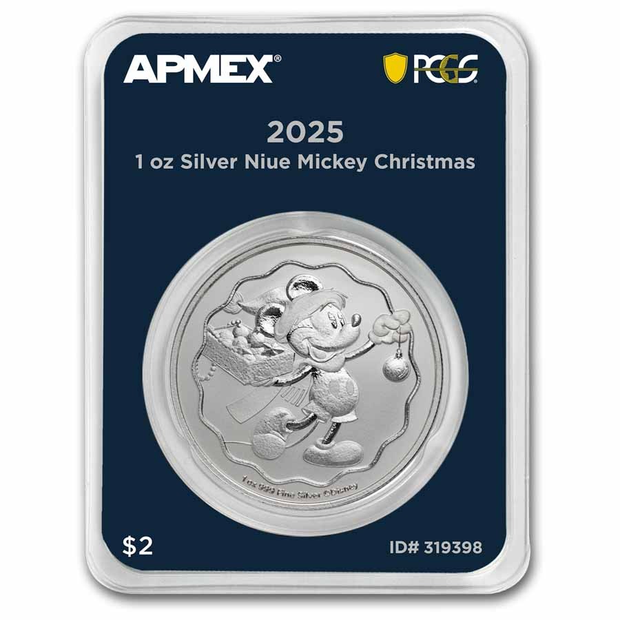 2025 Niue 1 oz Silver $2 Mickey Christmas (MD® Premier + PCGS FS) 2025 Niue 1 oz Silver $2 Mickey Christmas (MD® Premier + PCGS FS)