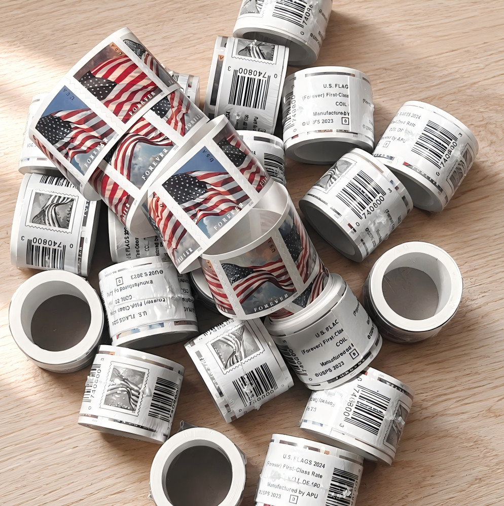10 Rolls - Of 100 2024 U.S. Flag First Class US Postage Stamps