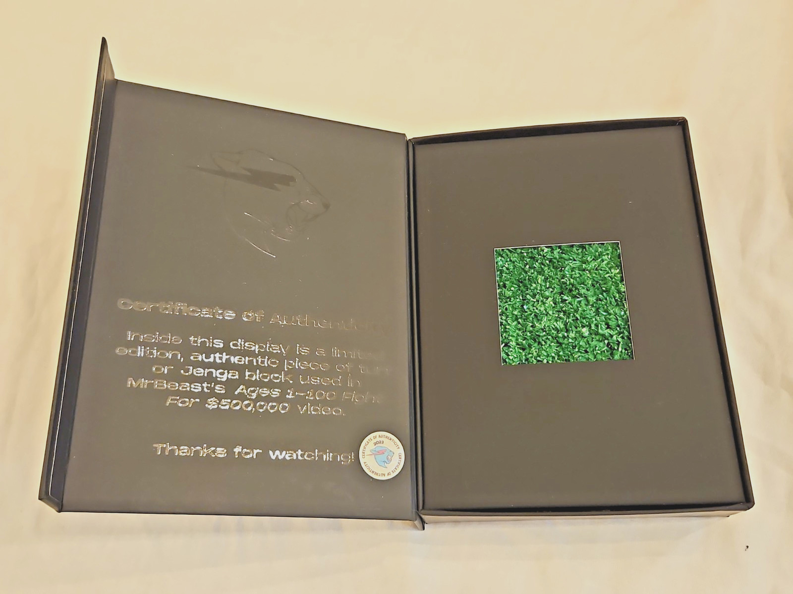 Mr. Beast EXCLUSIVE Ages 1-100 Set Collectible AUTHENTIC TURF GRASS