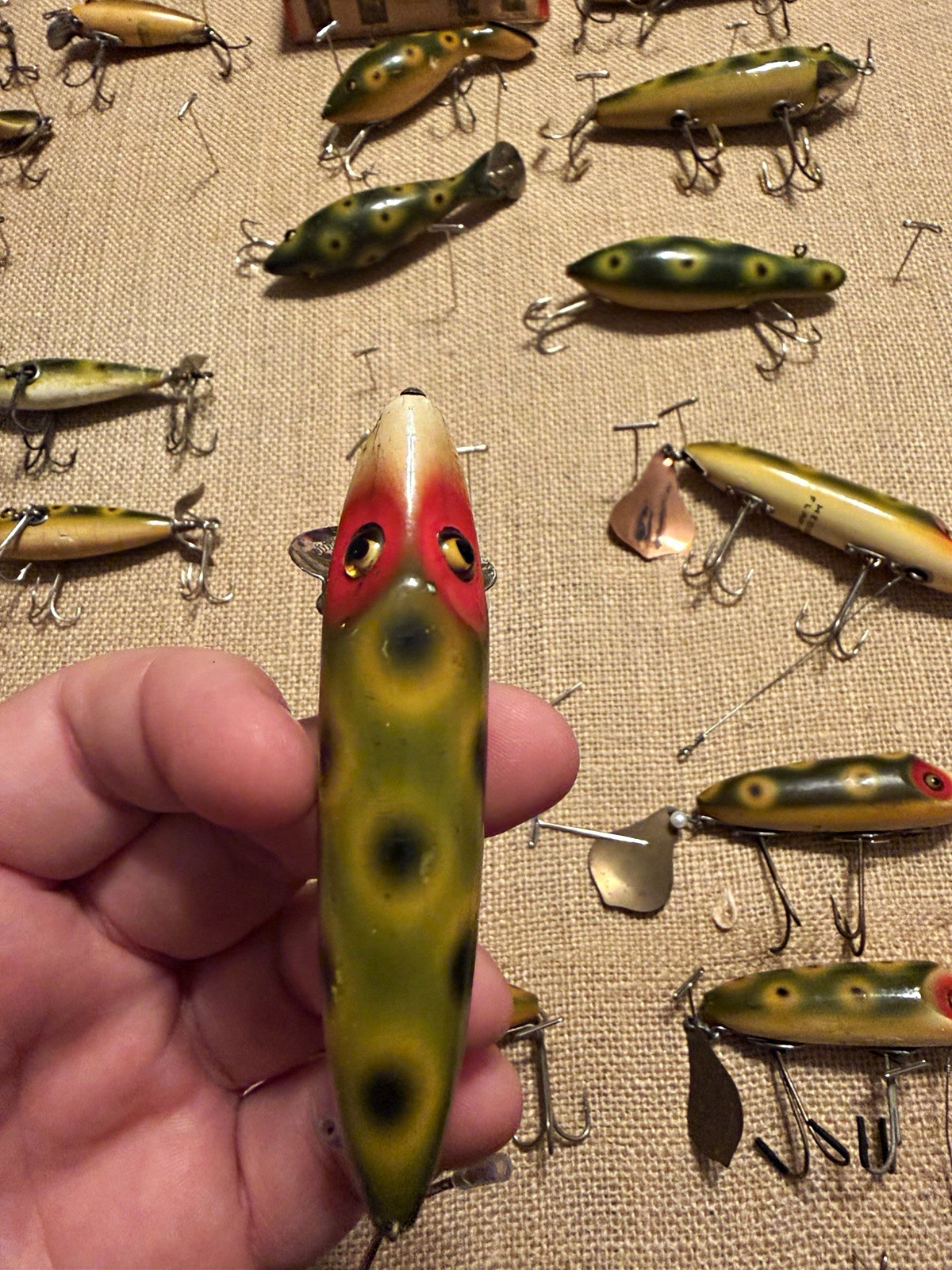 Super tough Heddon baby vamp in frog spot Super tough Heddon baby vamp in frog spot