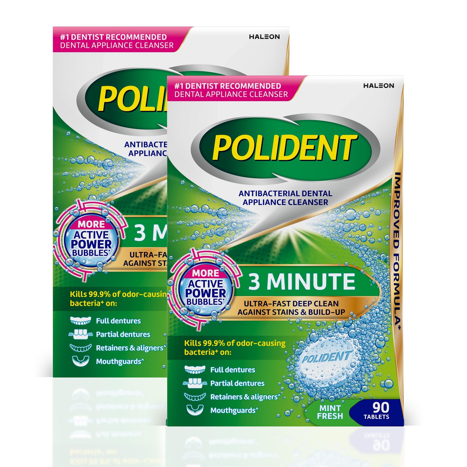 Polident 3 Minute Antibacterial Retainer Cleaner Tablets, 90 Count 2 Pack Polident 3 Minute Antibacterial Retainer Cleaner Tablets, 90 Count 2 Pack