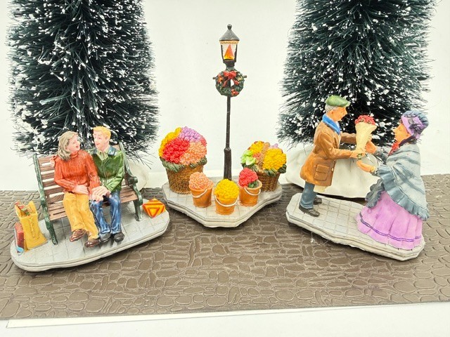 Lemax D56 Christmas Village Figurine/Accessories Lot of 3: Flowers park