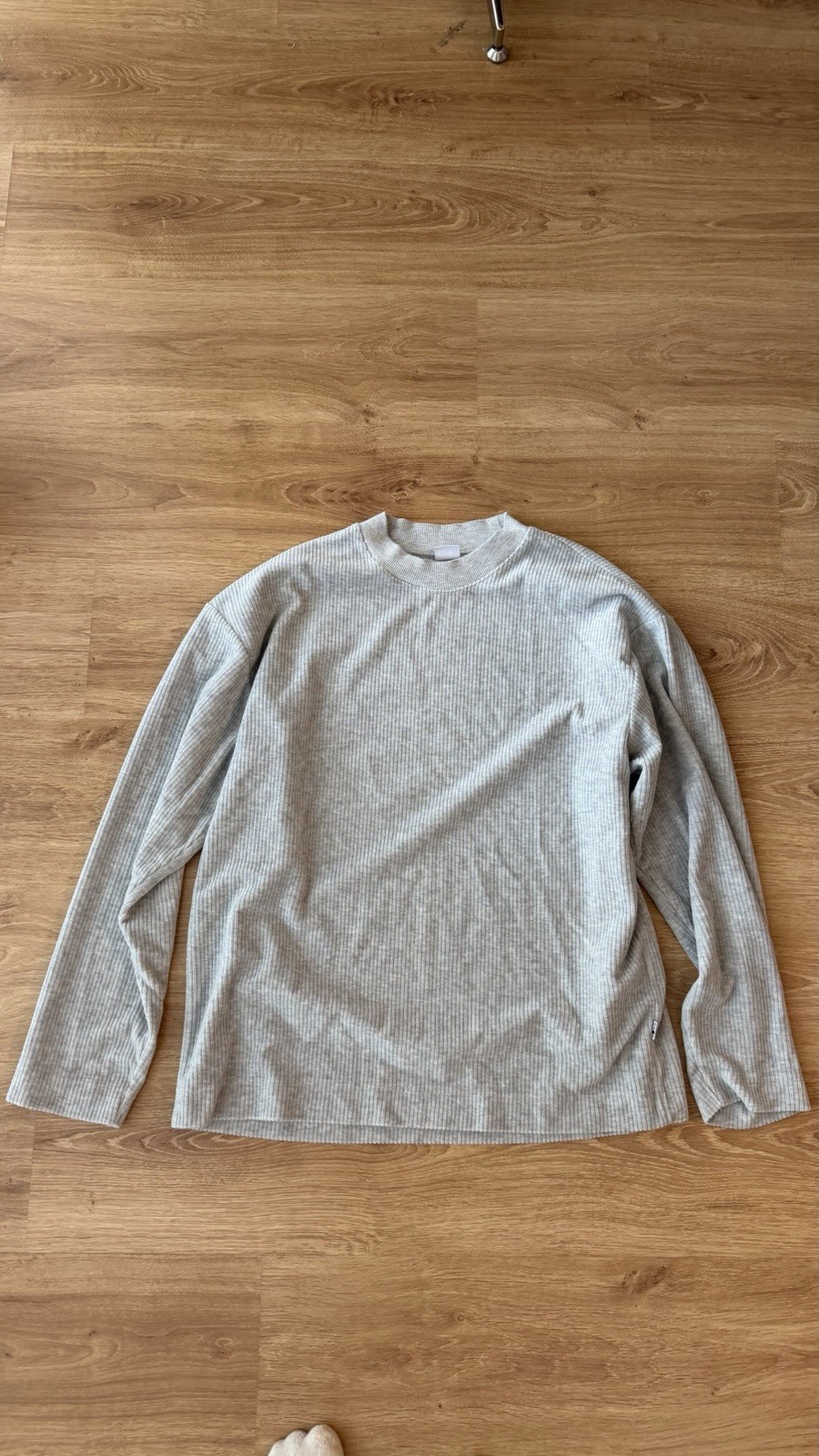 NN07 Men\'s Gray Rib-Knit Long Sleeve Tee Cotton Blend NN07 Men\'s Gray Rib-Knit Long Sleeve Tee Cotton Blend