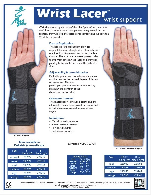 Wrist Support Suede Wrist Lacer BLACK, LEFT HAND-NEW IN BOX 8