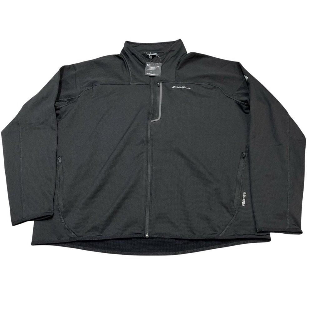 Eddie Bauer Jacket  Black First Ascent Grid Fleece Air Full Zip Size XXL Layer
