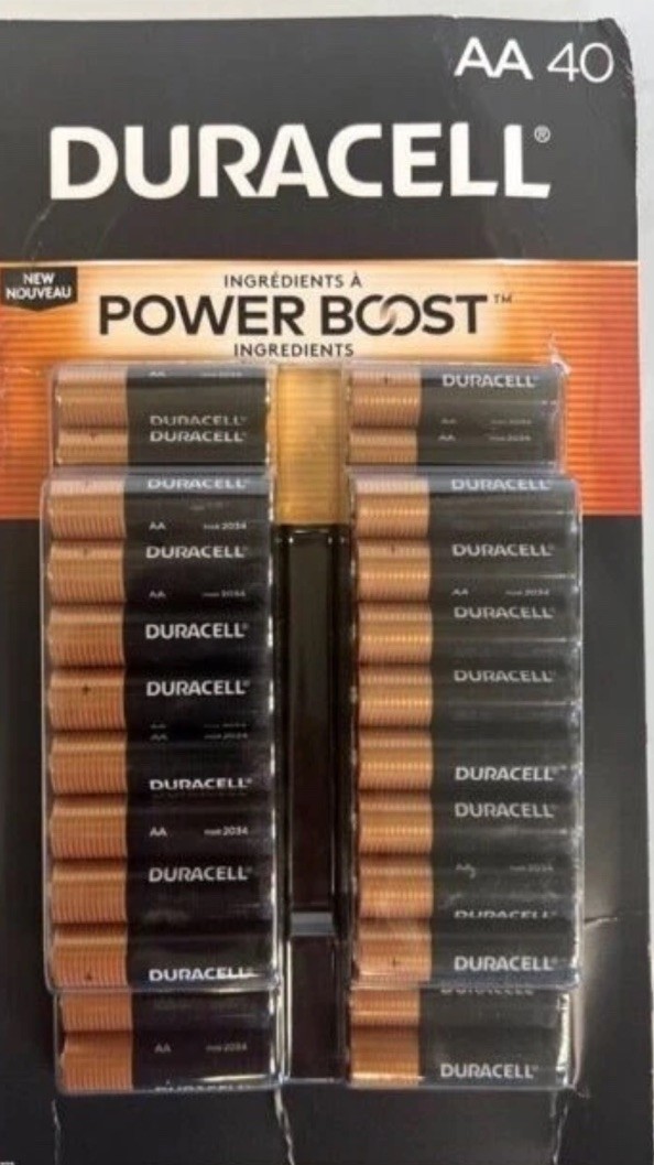 Pack of 80 Duracell Coppertop Alkaline AA Batteries PowerBoost NEVER USED (2x40)