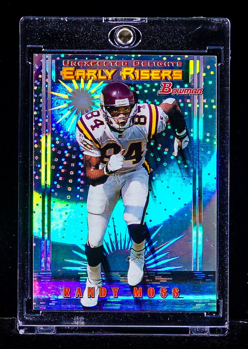 Randy Moss RARE EARLY RISER HOLO FOIL INSERT CARD Vikings HALL OF FAME