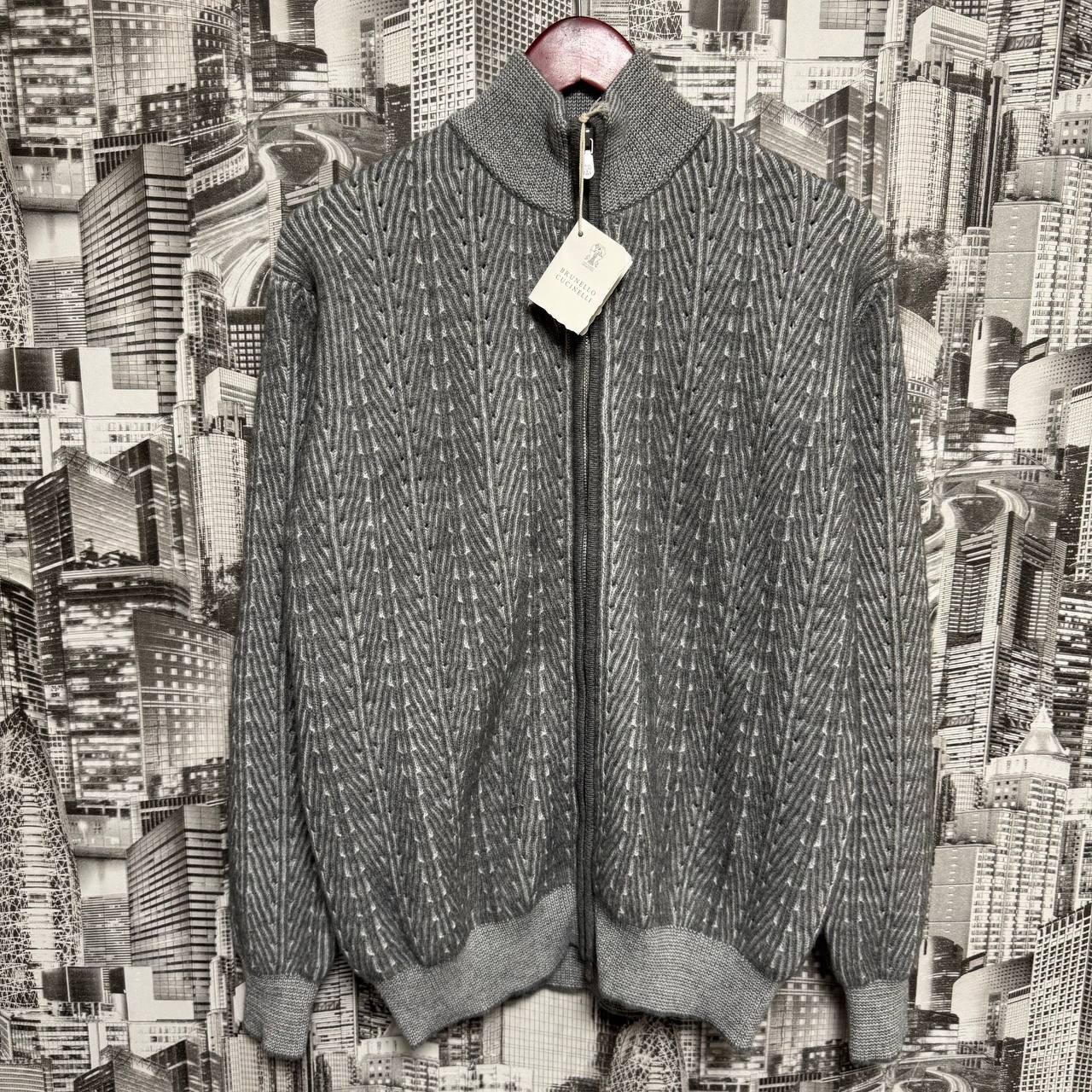 Brunello Cucinelli Full Zip Cardigan Cashmere Knit Sweater Size Mens USA 6 (M-L)