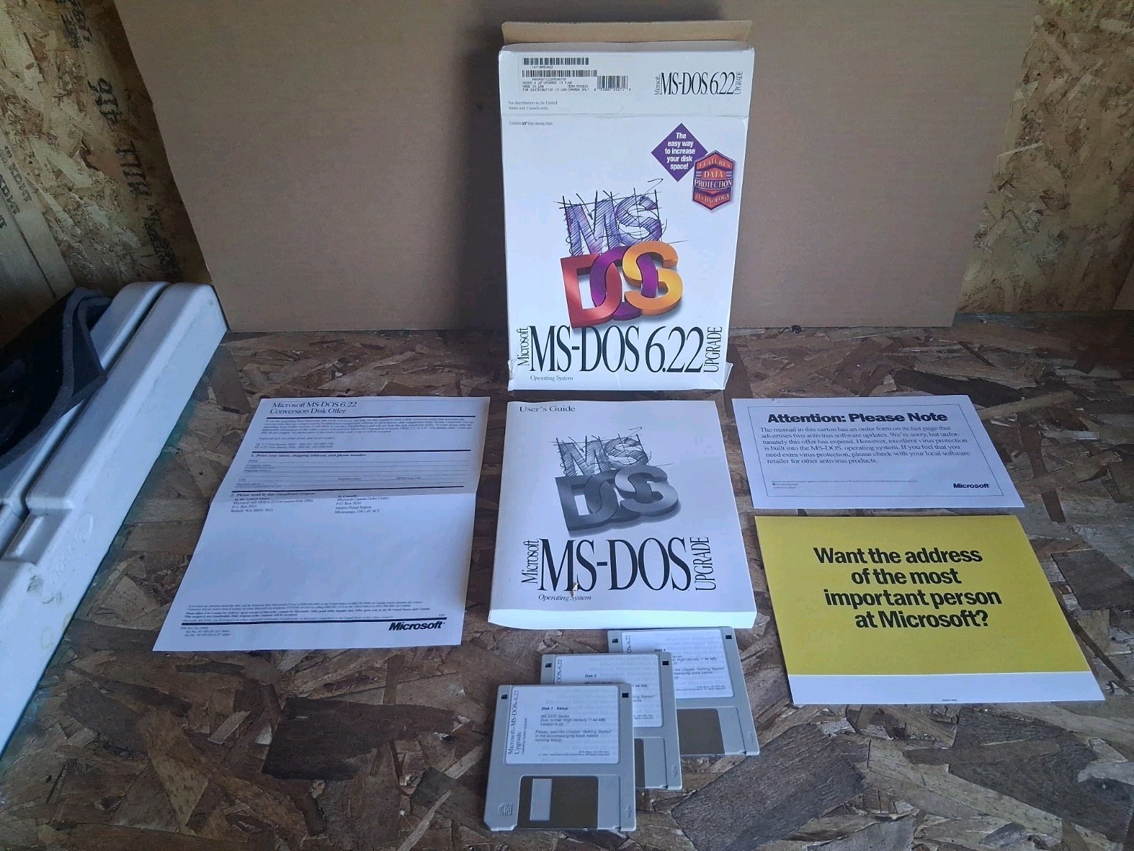 Vintage Microsoft MS-DOS 6.22 Upgrade Retail Box Set- 3.5