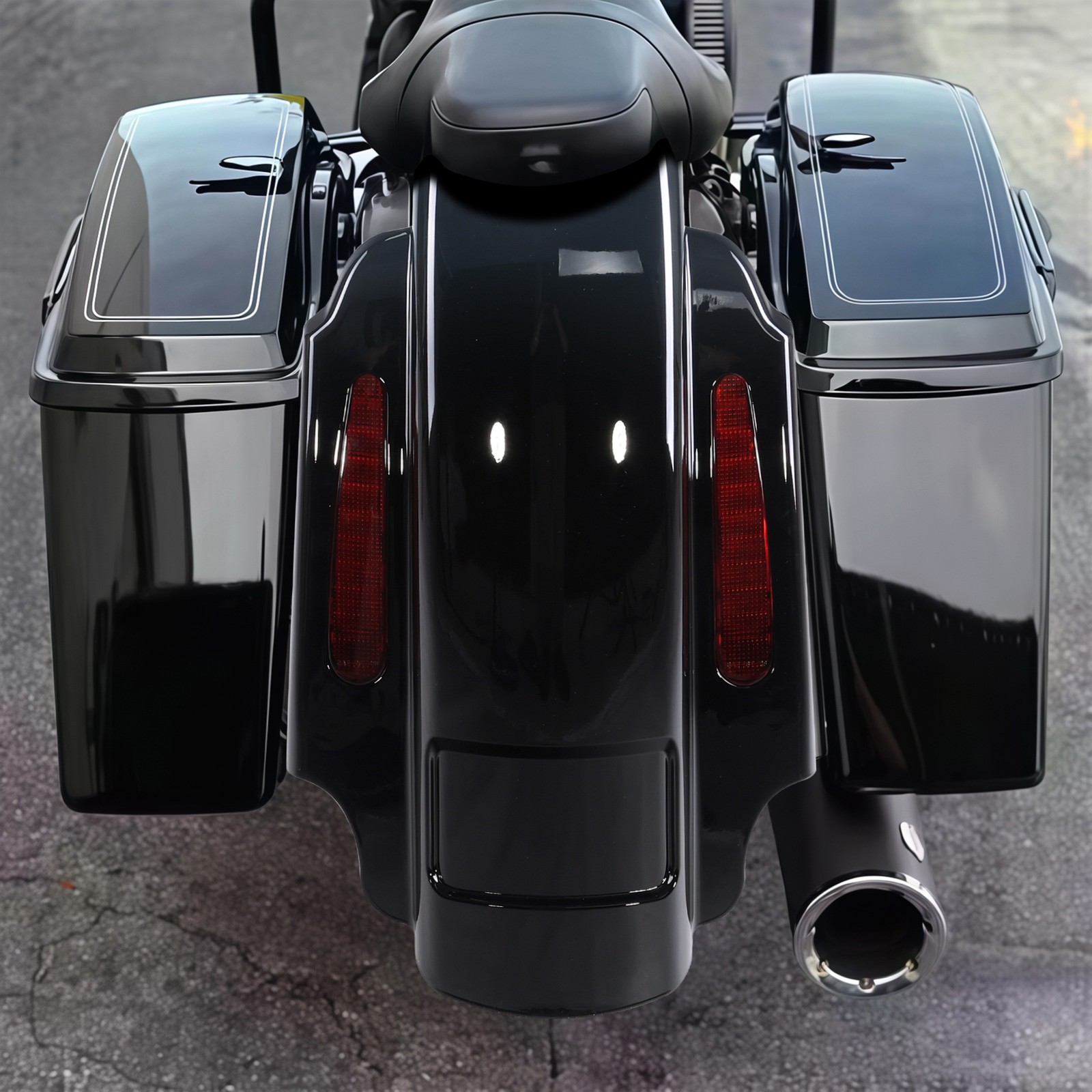 Vivd Black LED Rear Fender System For Harley Touring Electra Road Glide 93-08 94