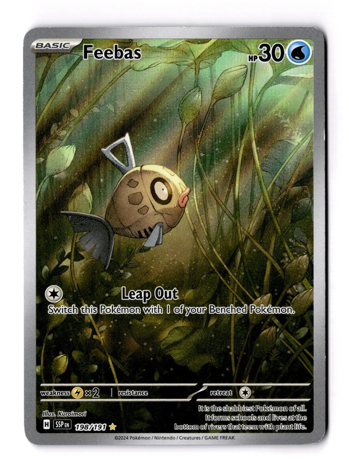 Feebas 198/191 Illustration Rare Surging Sparks Pokemon Holo Near Mint Feebas 198/191 Illustration Rare Surging Sparks Pokemon Holo Near Mint