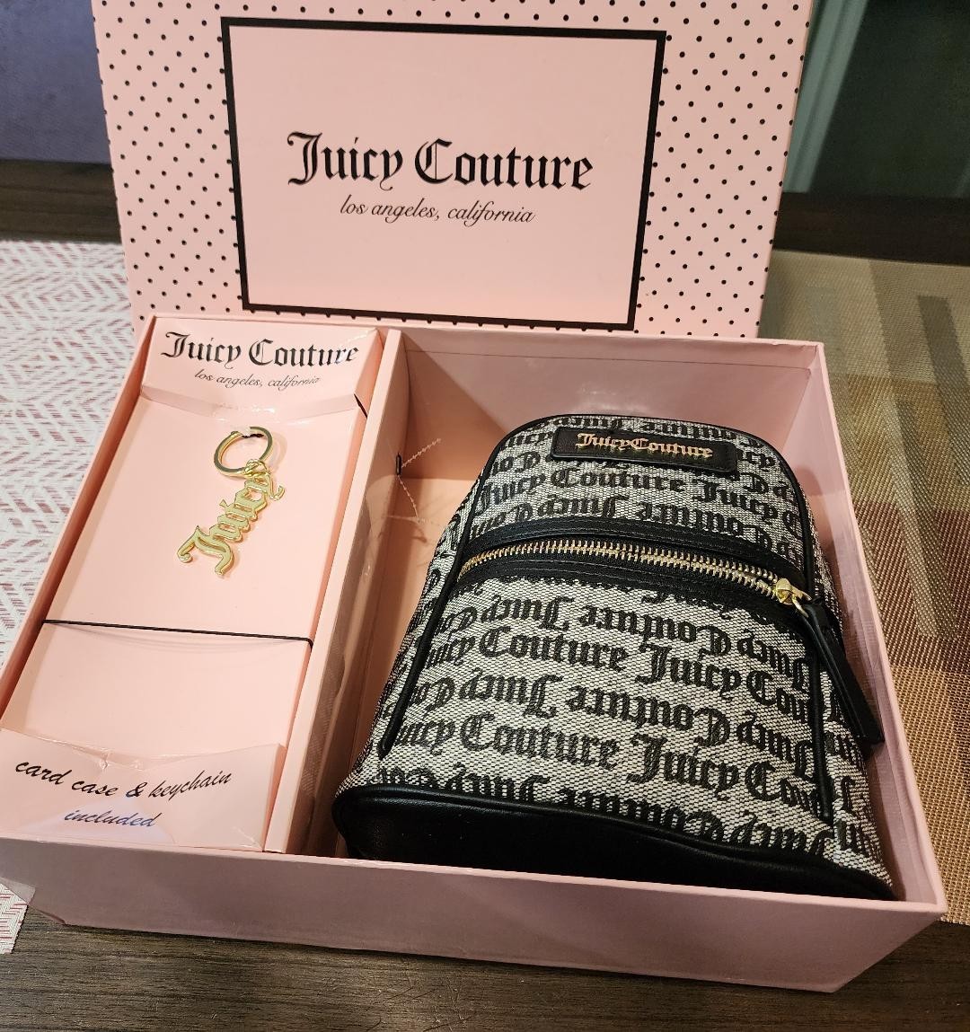 NIB Juicy Couture Mini Backpack Purse Gift Set