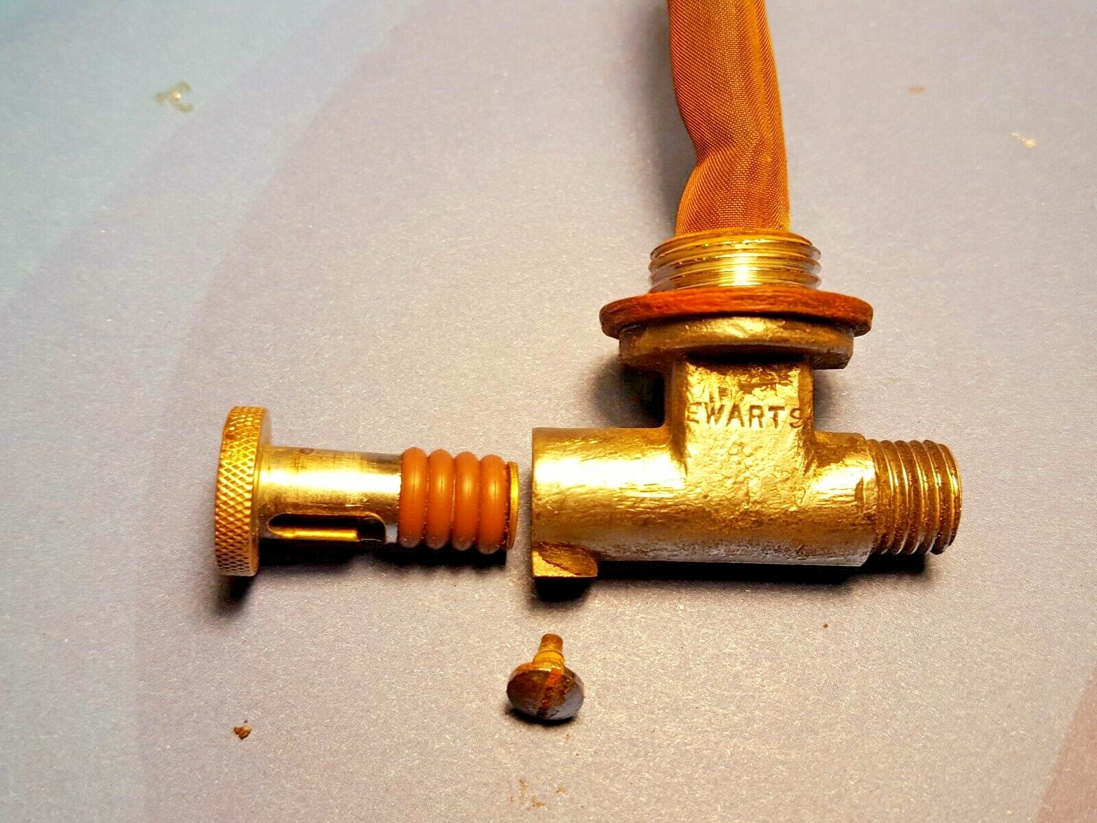 British Seagull outboard petcock, fuel valve, gas tap cork repair British Seagull outboard petcock, fuel valve, gas tap cork repair