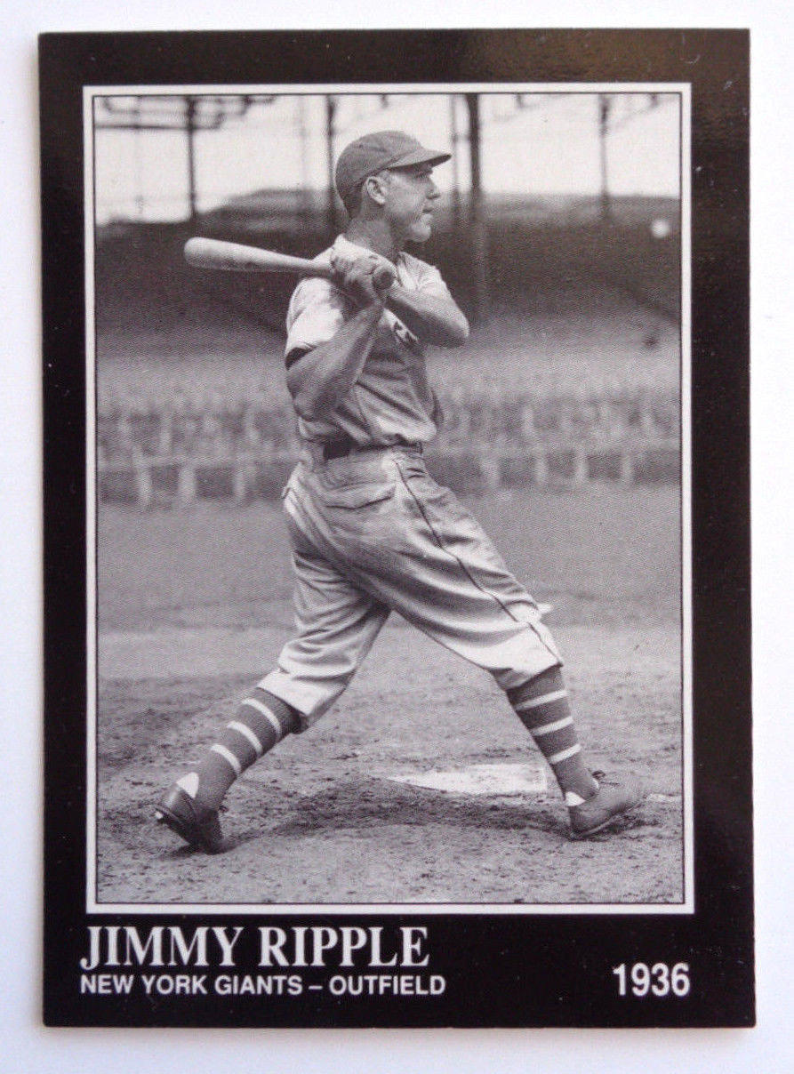 Jimmy Ripple Outfield 1936 New York Giants #86 Sporting News Baseball Card 1991