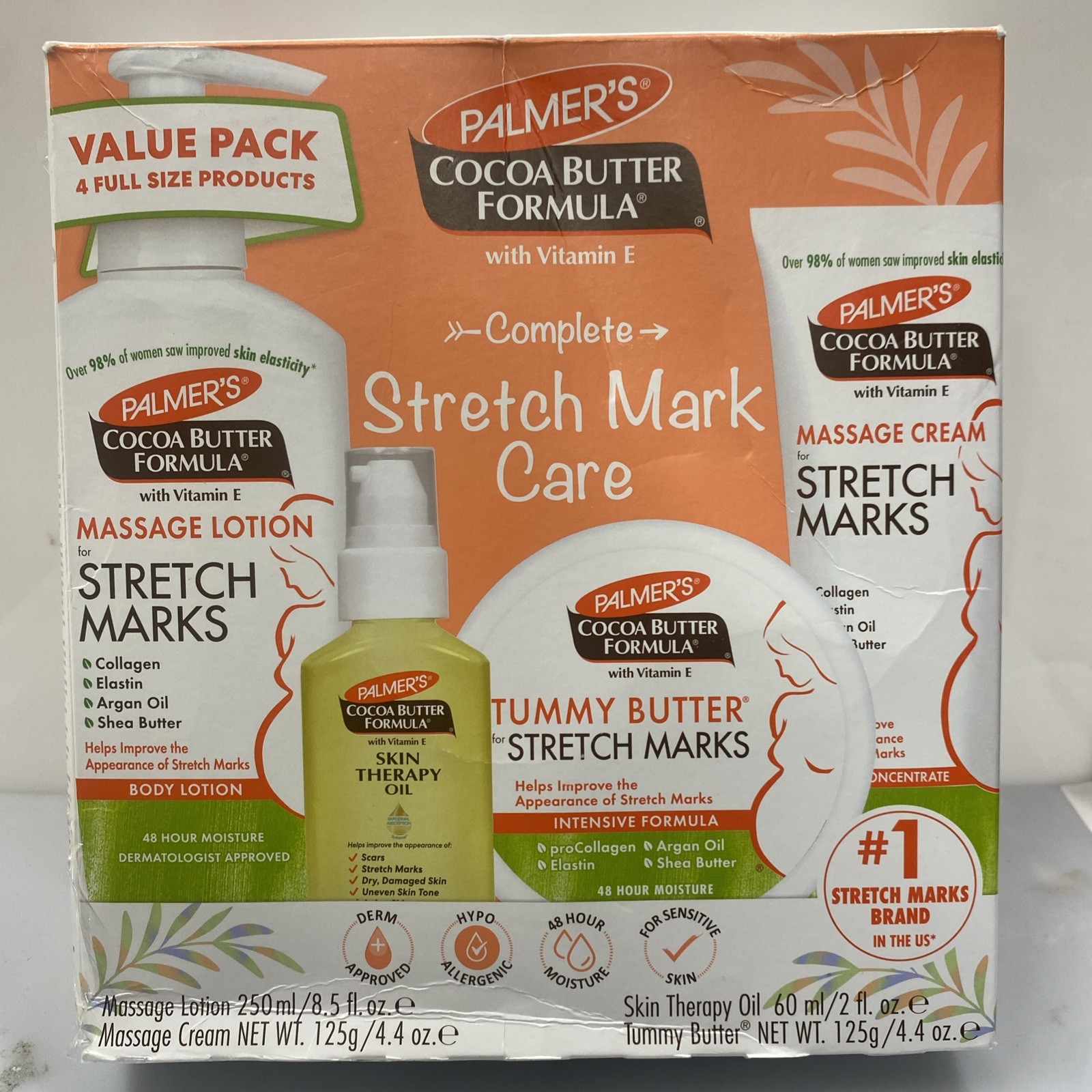 Palmer\'s Cocoa Butter Formula Pregnancy Skin Care Kit for Stretch -Dmg Box Palmer\'s Cocoa Butter Formula Pregnancy Skin Care Kit for Stretch -Dmg Box