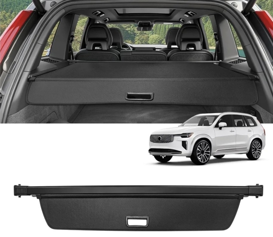 Fits 16-26 Volvo XC90 Retractable Cargo Cover Rear Luggage Security Shade Black Fits 16-26 Volvo XC90 Retractable Cargo Cover Rear Luggage Security Shade Black