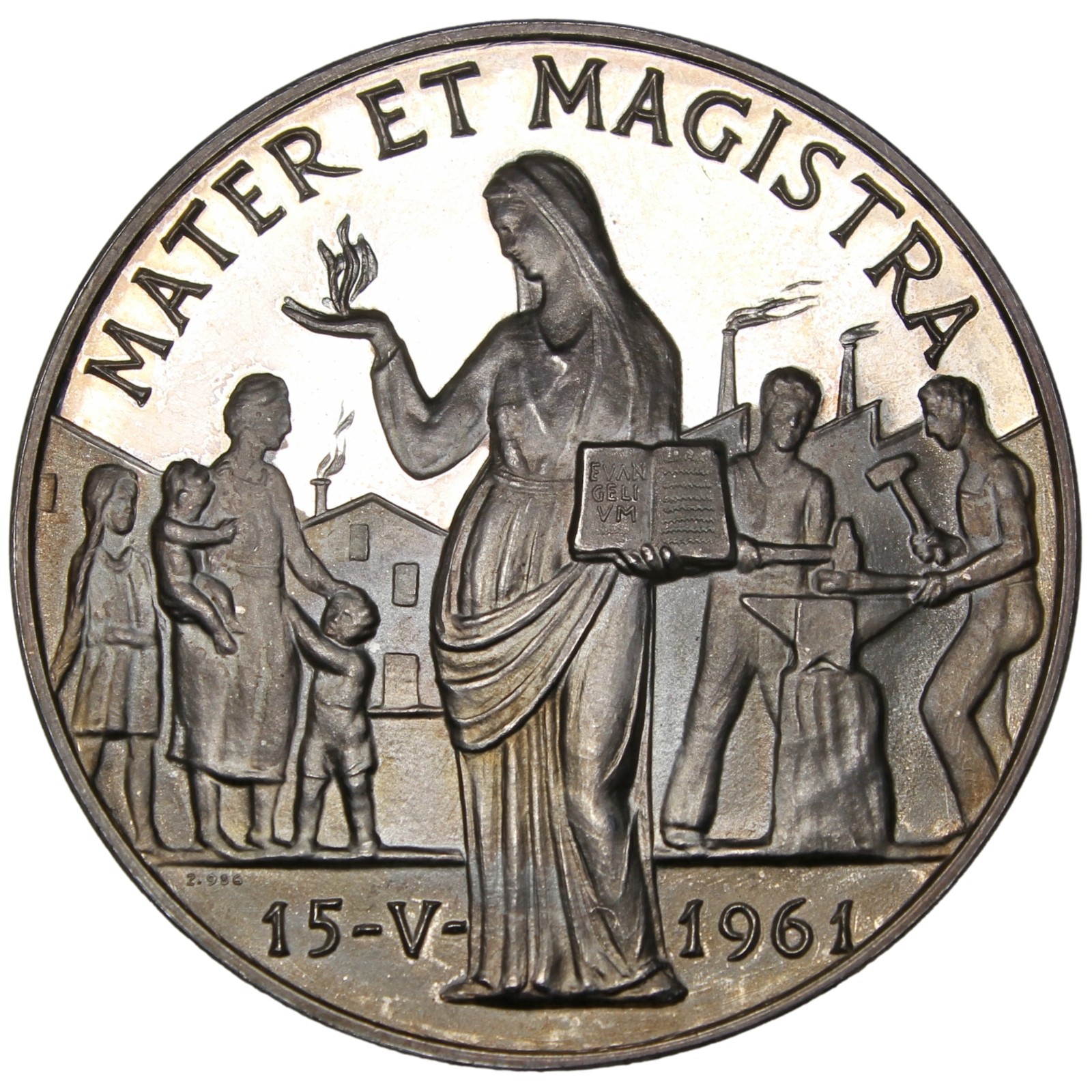 ITALY / VATICAN Pope John XXIII 1963 silver Medal / Mater et Magistra