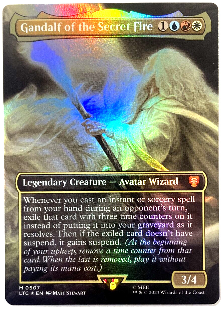 MTG Gandalf of the Secret Fire *BORDERLESS FOIL* The Lord of the Rings 507 LP