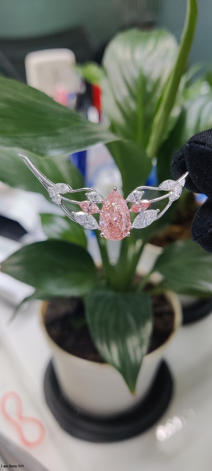 4.00 CTW Vivid Pink Pear Cut Lab-Grown Diamond Pendant – E VVS IGI Certified