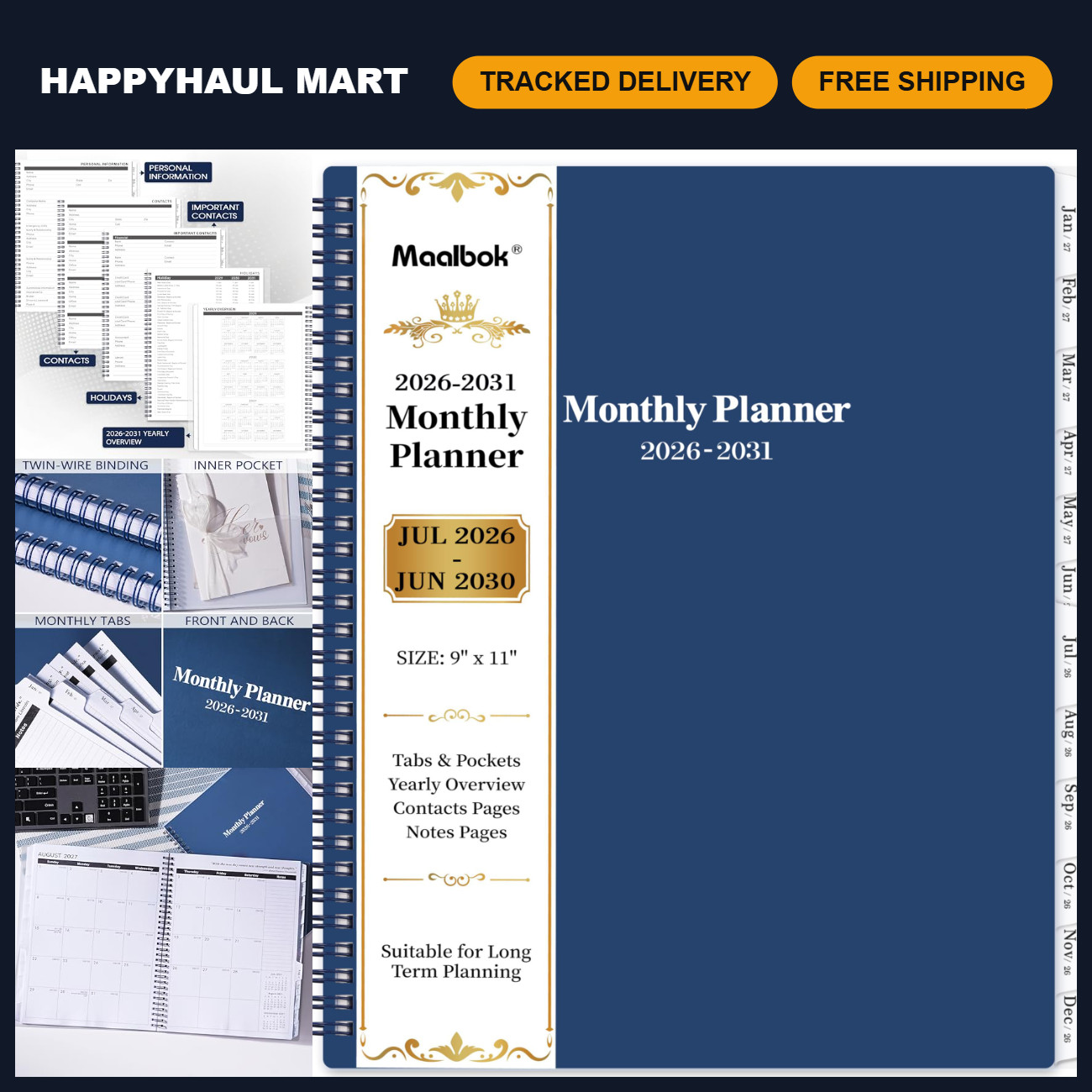 5-Year Monthly Planner 2026-2031 with Tabs & Quotes, 9\ 5-Year Monthly Planner 2026-2031 with Tabs & Quotes, 9\