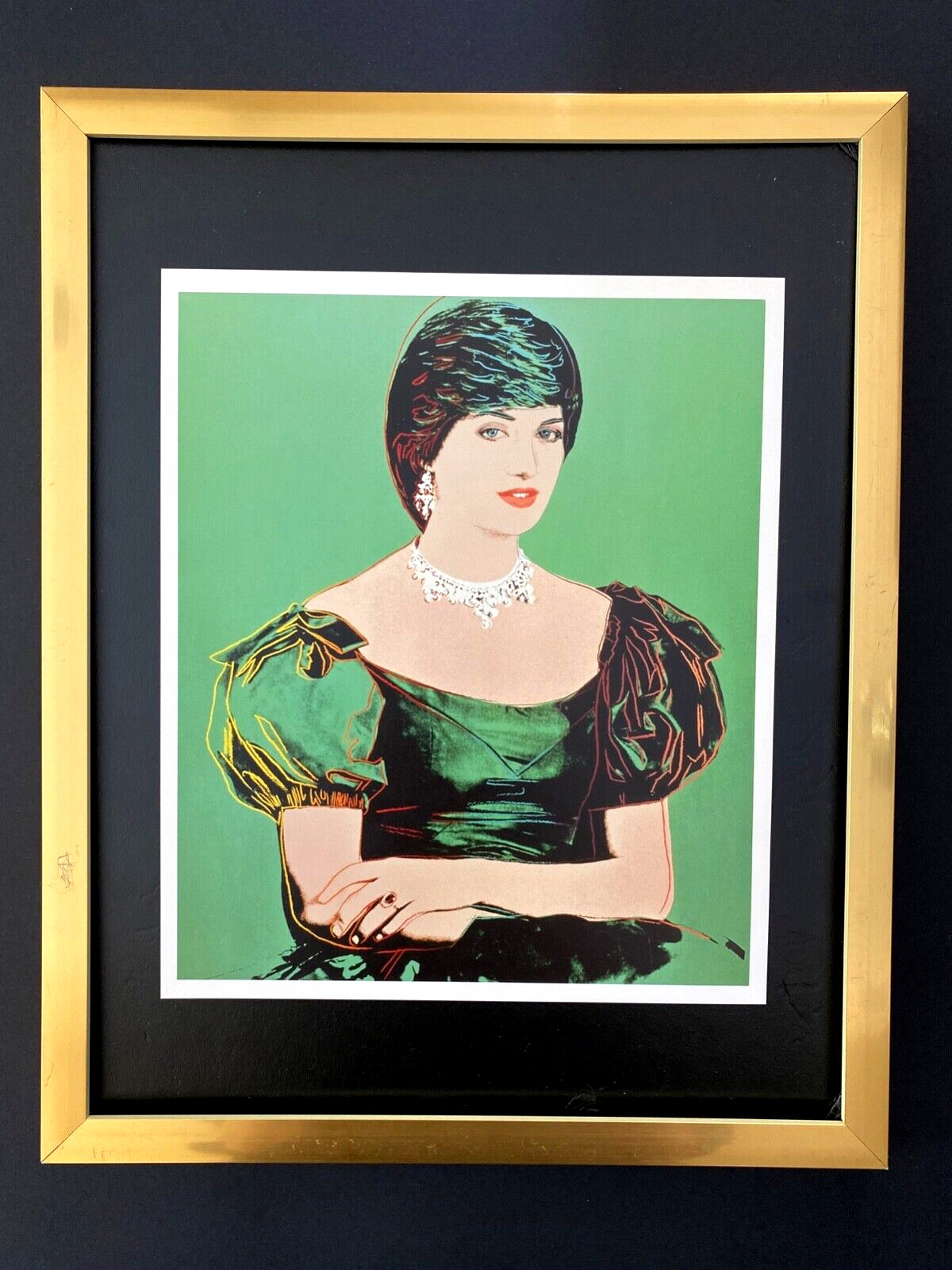 ANDY WARHOL + RARE 1984 PRINCESS DIANA PRINT MOUNTED AND FRAMED + $