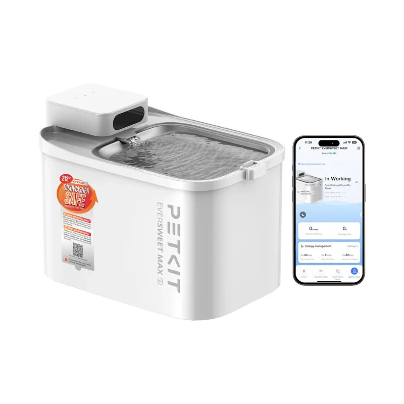 EVERSWEET MAX  Cordless Pet Water Fountain, 3L Stainless Steel Tray