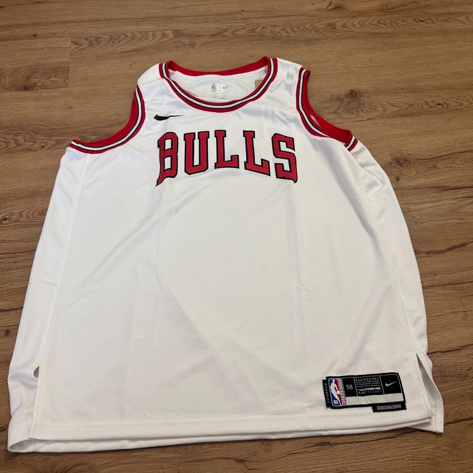 Chicago Bulls Authentic Basketball Blank shirt jersey White 2XL 56 ASSOCIATION Chicago Bulls Authentic Basketball Blank shirt jersey White 2XL 56 ASSOCIATION