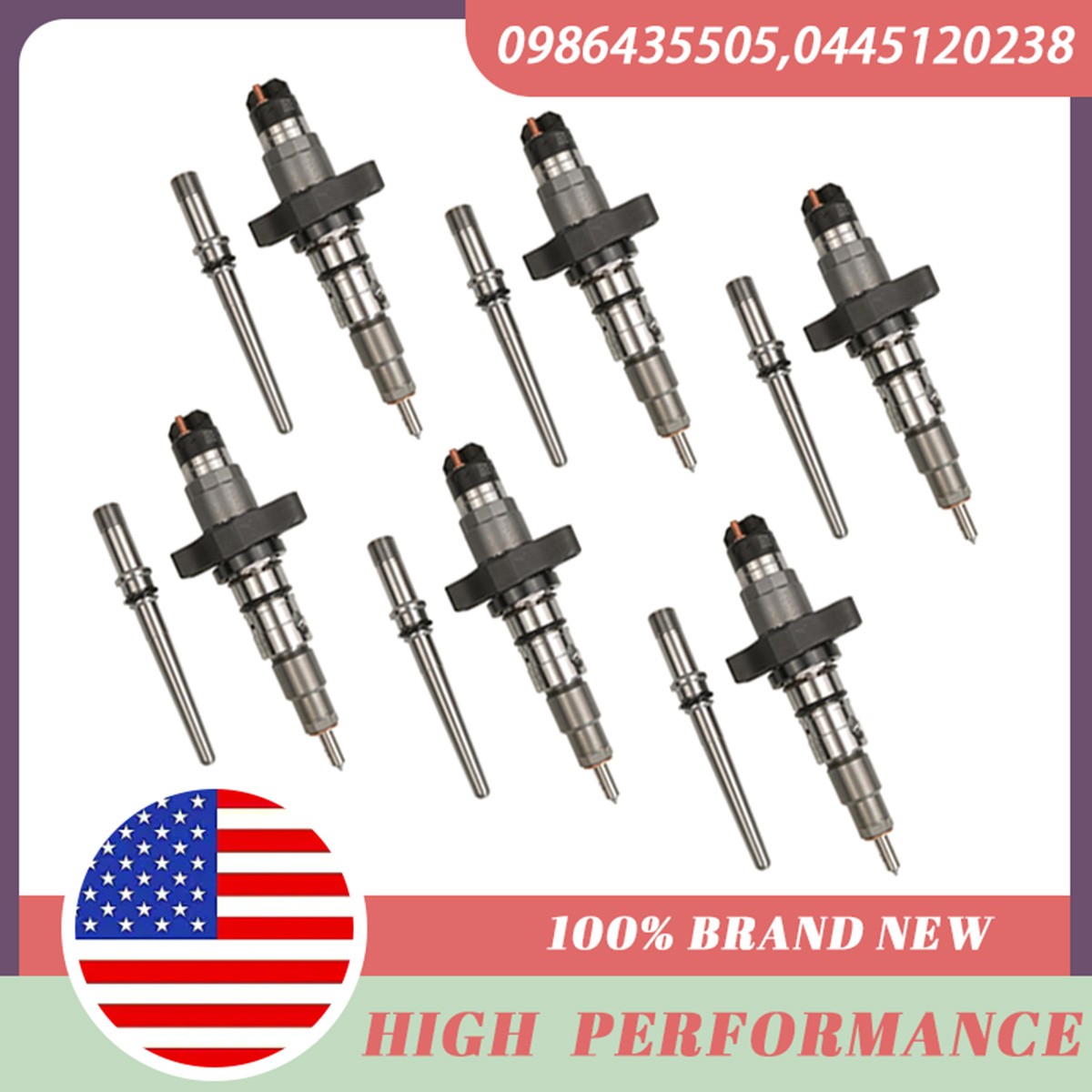 6Pcs Fuel Injectors For 2004 2005 2006 2007 Dodge Ram Cummins 5.9L 0445120238