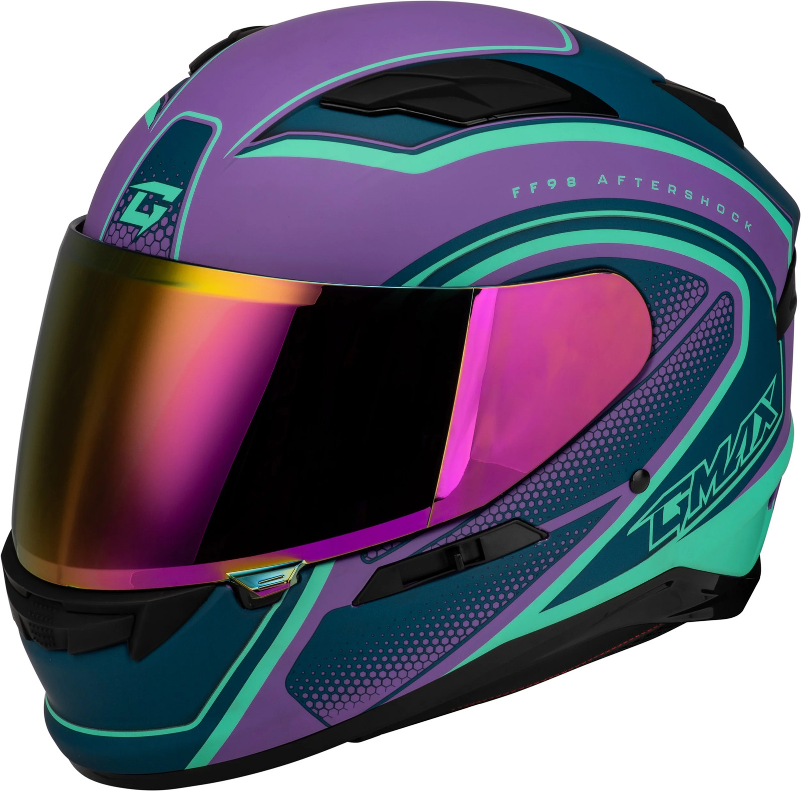 GMAX Ff 98 Aftershock Helmet - Medium - Purple/Blue Matte