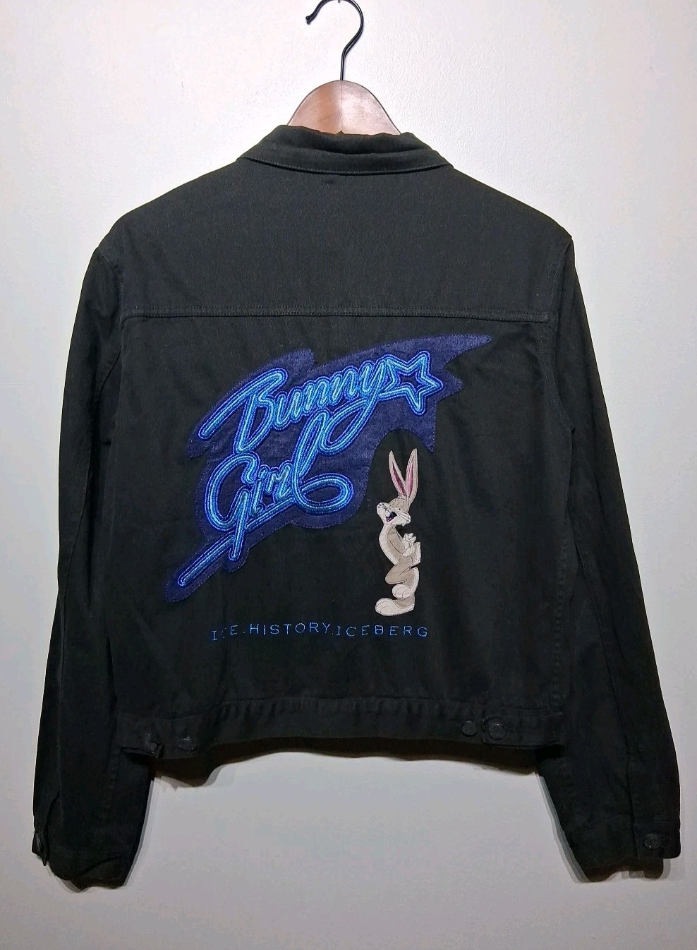 Ice History Iceberg Vtg Black Cotton  Jacket \