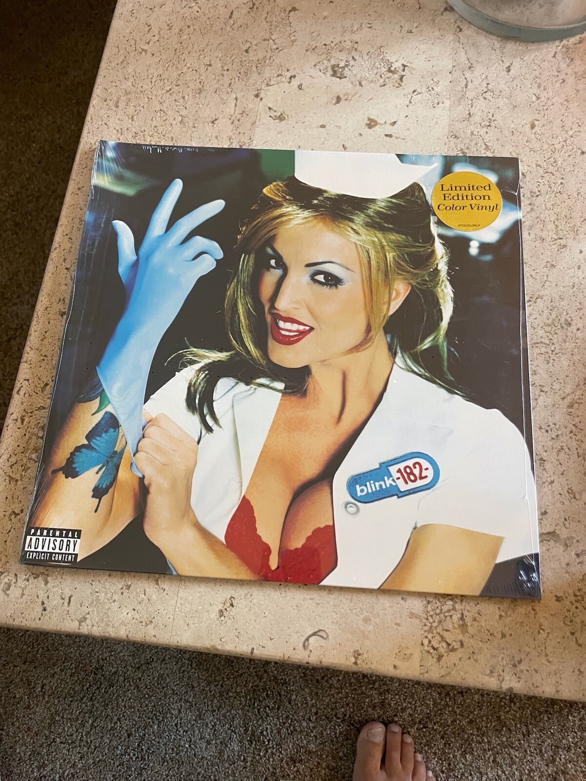 BLINK-182 RARE *EXPLICIT* ENEMA OF THE STATE LIMITED ED RED/WHITE SPLIT VINYL NR