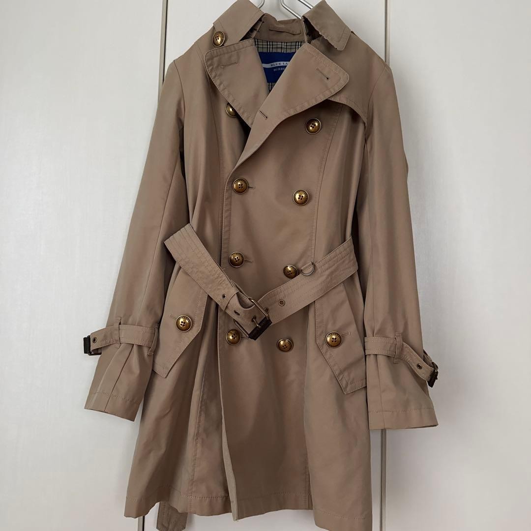 Burberry Blue Label Womens Trench Coat Nova Check Beige S Japan