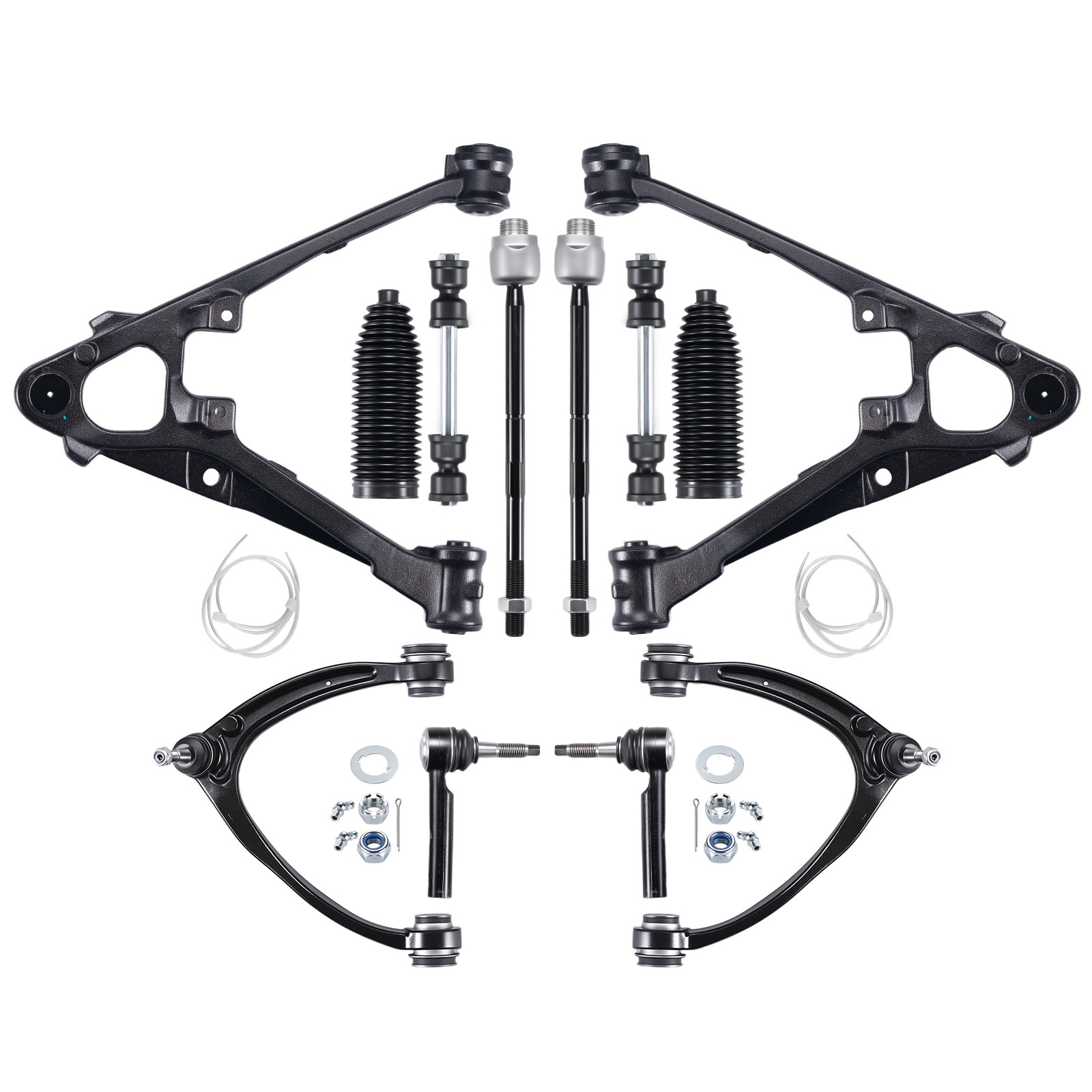 12Pcs Front Upper Lower Control Arm Sway Bar For 07-14 Chevy Silverado 1500 5.3L