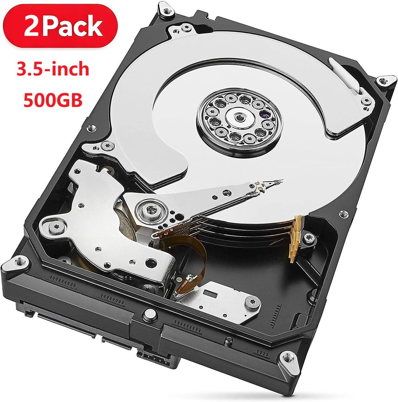 2PCS 3.5-Inch 500GB HDD CCTV Internal Hard Disk Drives SATA 6Gb/s 64MB Cache