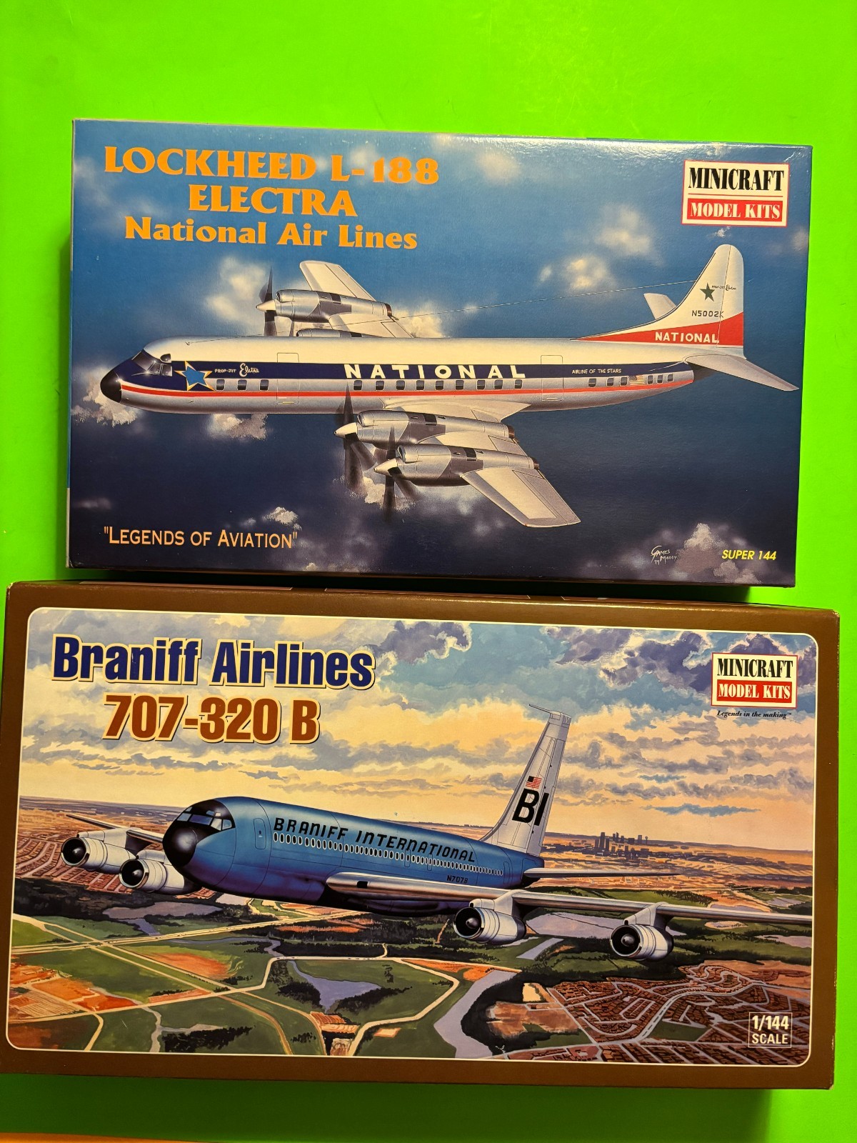 LOT OF 2 AIRLINER MODEL KITS MINICRAFT 1/144 SCALE L-188 ELECTRA & 707-320B NEW LOT OF 2 AIRLINER MODEL KITS MINICRAFT 1/144 SCALE L-188 ELECTRA & 707-320B NEW