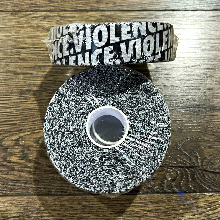 VIOLENCE Printed Adhesive Tape Rolls, Black & White Speckled - 3 Rolls