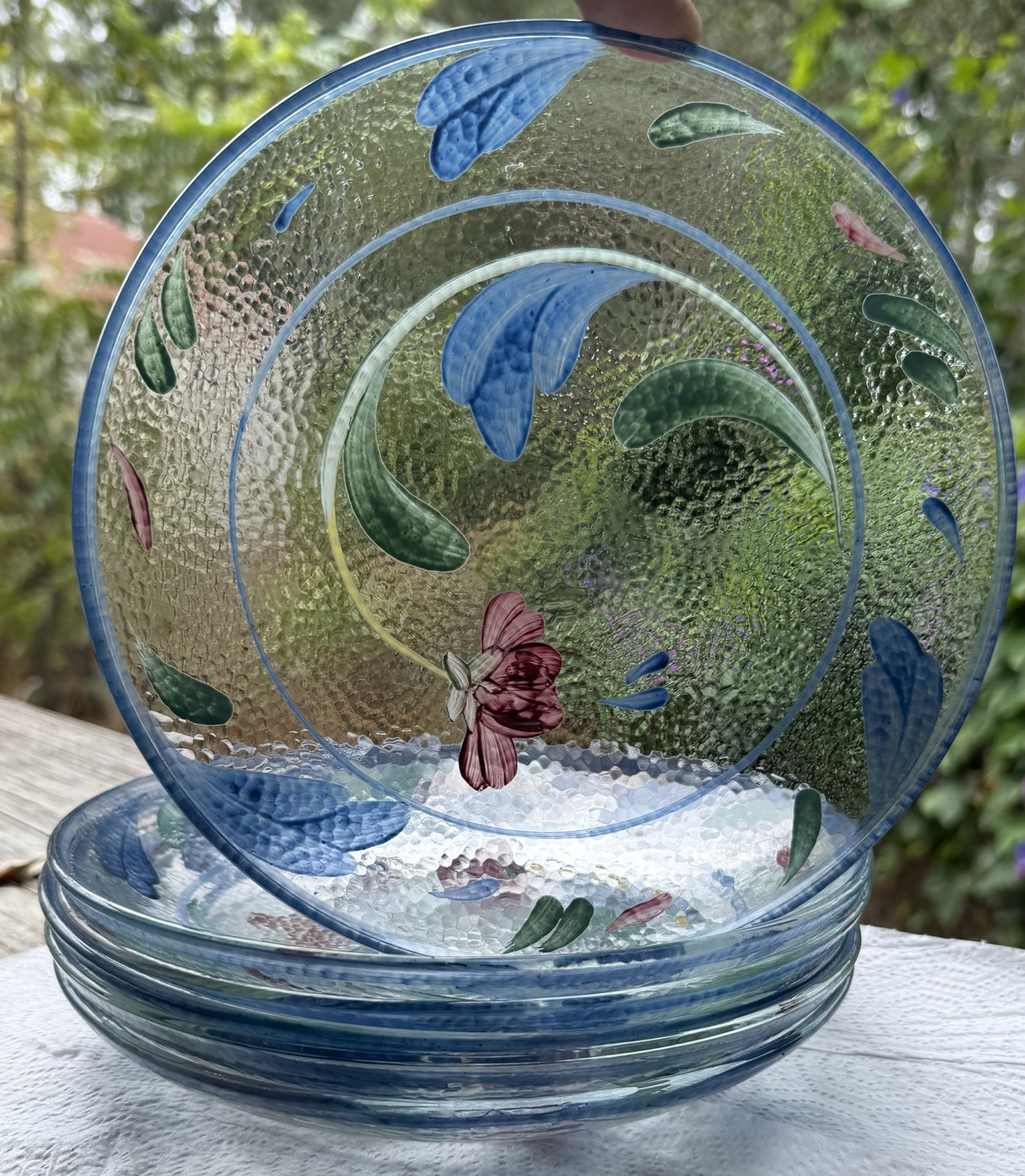 Lenox Painted Poppies On Blue 8 1/2\